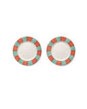 Pipa Orange/Acqua Dinner Plate Set-Of-Two